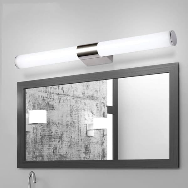 LED baderomsspeillys, bildelys speilskaplys med fot i rustfritt stål, hvitt lys, speilskaplys 40cm 8W