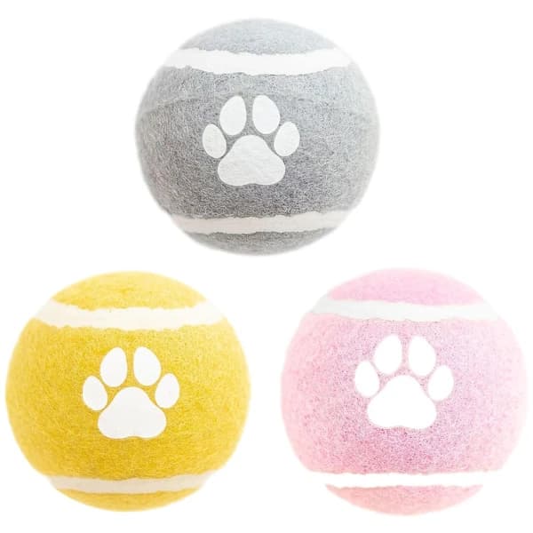 Hundleksaker - 3-pack - Hundpussel - Interaktiv - Tåliga elastiska filthundbollar för apportering - Interaktiv hundleksak