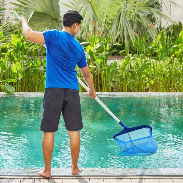 Pool Skimmer Net, Heavy Duty Leaf Rake, Cleaning Tool with Fine Mesh