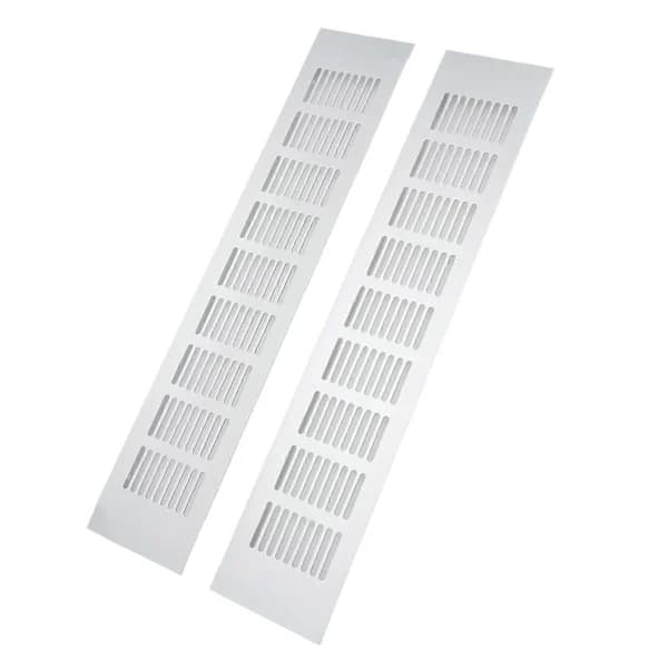 2 stk. Luftventilationsgitter Aluminiumlegering Rektangulær Ventilationsplade til Skabe Skoskab Garderobe 80x400mm