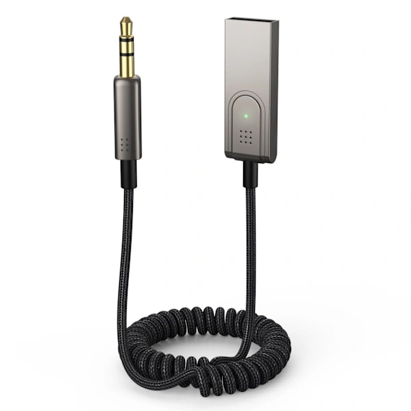Bluetooth Aux-kabel for bil/Aux Bluetooth-adapter for bil Grå