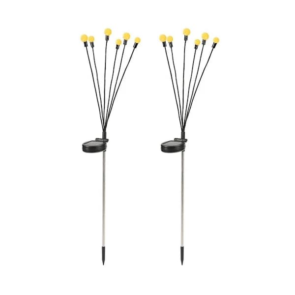 Solcellslampor för Trädgården - 2-pack 12 LED Eldfluge-effekt Solcellslampor, Vajar i Vinden, Vattentäta
