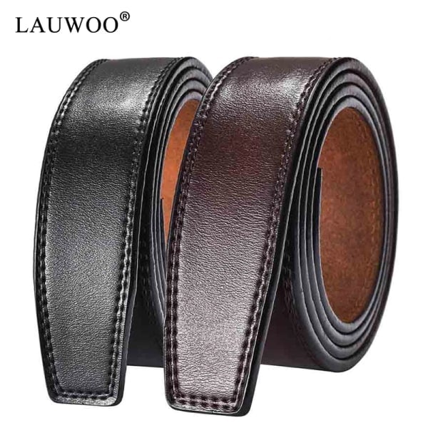 100% Koläder Bälte Utan Spänne 3,5 cm Bredd Äkta Läder Designerbälte Herr Hög Kvalitet 3.5EYUBlack 125cm