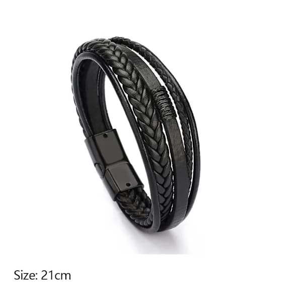 Läderarmband Flätat rep Armband BRUNT SILVERSPÄNNE brun silverspänne-silverspänne