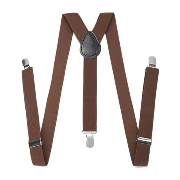Bruna hängslen med clips 2,5cm bruna brown
