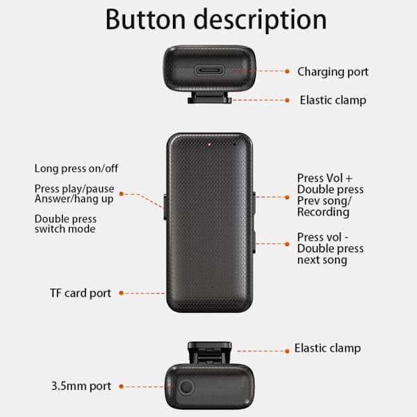 Bluetooth 5.0-mottaker Trådløs Lydadapter Handsfree