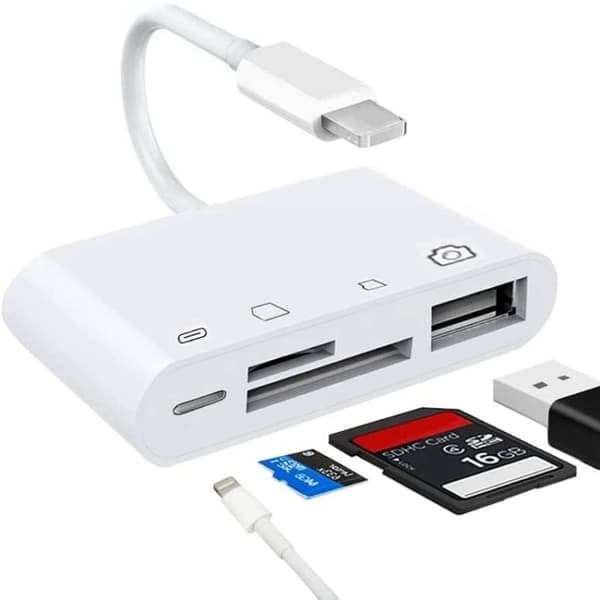 {NT} Lightning -muistikortinlukija + USB & Lightning