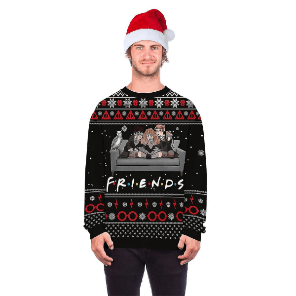 Unisex's Ugly Christmas Sweater 3d Digital Print Holiday Party Crewneck Sweatshirt Pullover Herr Kvinnor Tacky Xmas Jumper Toppar S BFT067