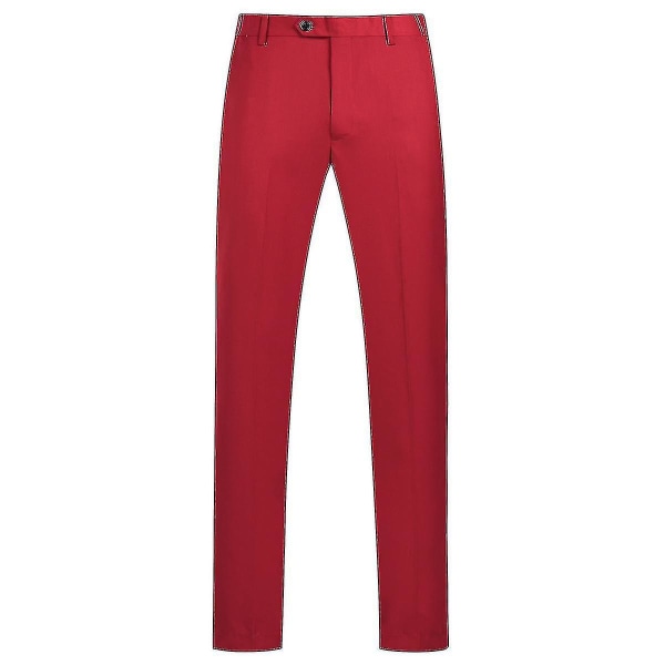 Herrkostym Business Casual 3-delad kostym blazerbyxor Väst 9 färger S Red