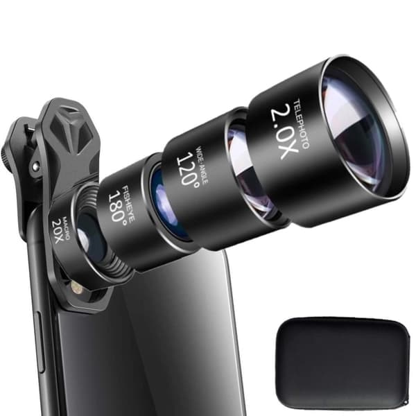 [NT] Mobilobjektiv 4-i-1 Fisheye + Vidvinkel + Tele + Makro