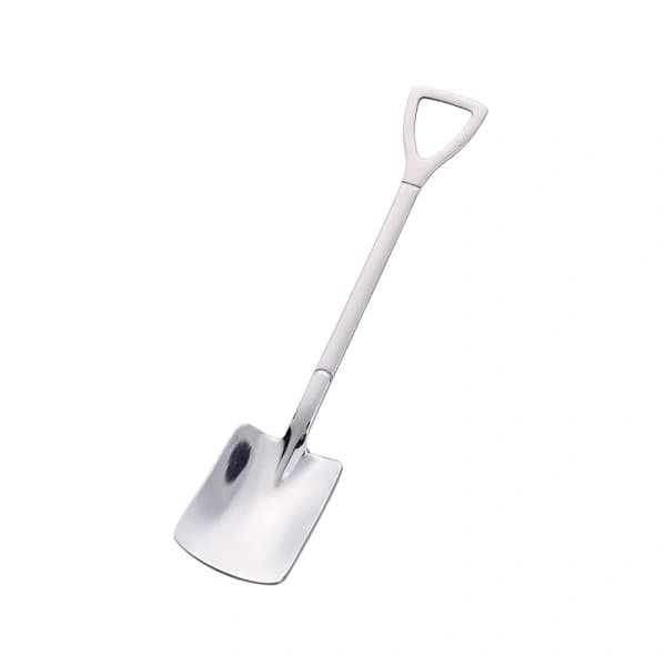 Rostfria skedar i form av en spade, 2 teskedar (silver)