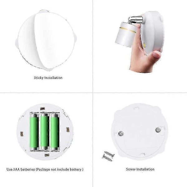 Trådløse Spotlights Batteridrevne Bildelamper Mini Accentlys Innendørs Dimbar LED Spotlight med Fjernkontroll Festes Overalt - WELLNGS/NT/