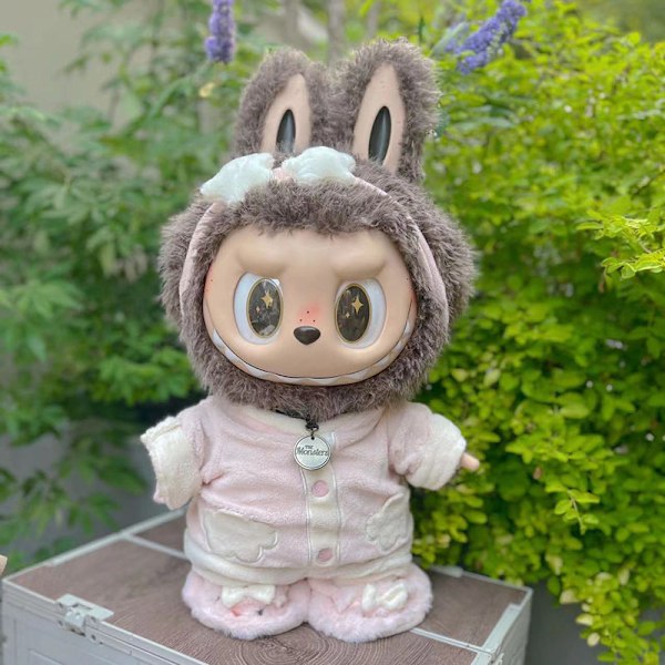 /NC/58cm Zimomo Docka Vinyl Labubu Plysch Kläder Söt Klänning Outfit Kläder Endast Labubu 58cm clothes without doll M sweet dream pajamas suit