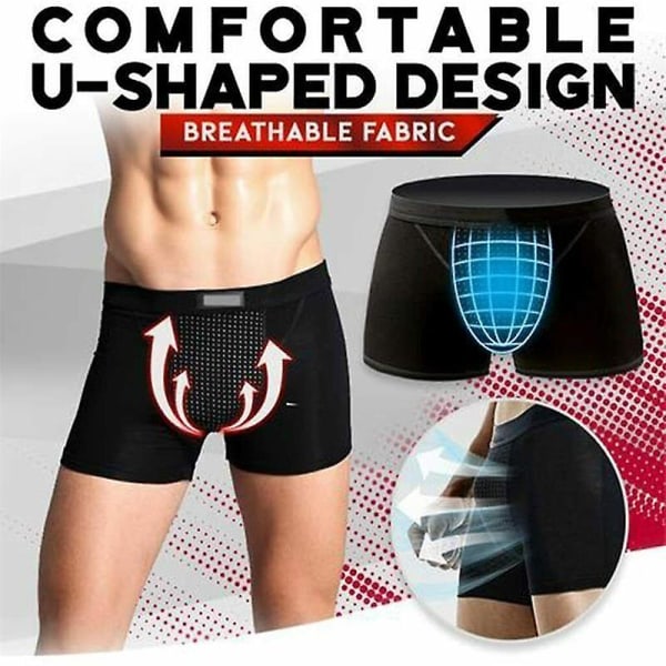 Men's Energy Field Thpy Pants Magnetic Male Underwear Boxer 3XL Black
