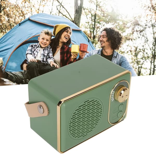 Retro Bluetooth-högtalare-Retro-högtalare-Bluetooth 5.0-extra bas-grön