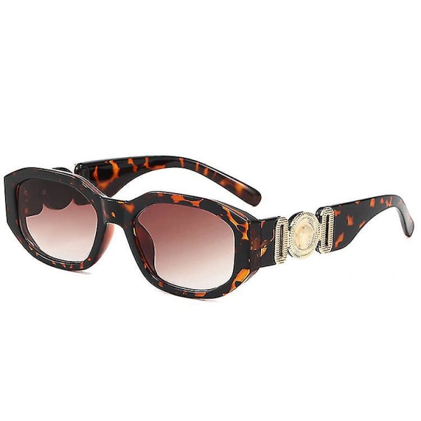 Unika Små Solglasögon Mode Personlighet Medusa Head Vintage Square Goggle Solglasögon Leopard