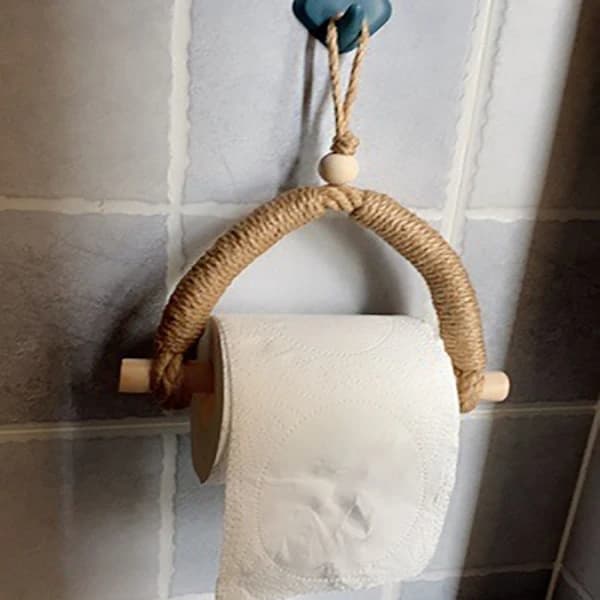 Toalettpappershållare i trä, väggmonterad