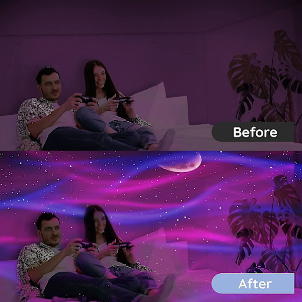 Projektorlampe - Nordlys Aurora Projektor For Soverom, Lekeromsdekor, Hvit