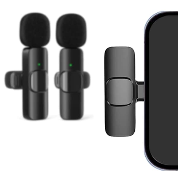 /Hc/2-Pack - Lavalier-mikrofoni puhelimelle - Langaton - USB-C Musta
