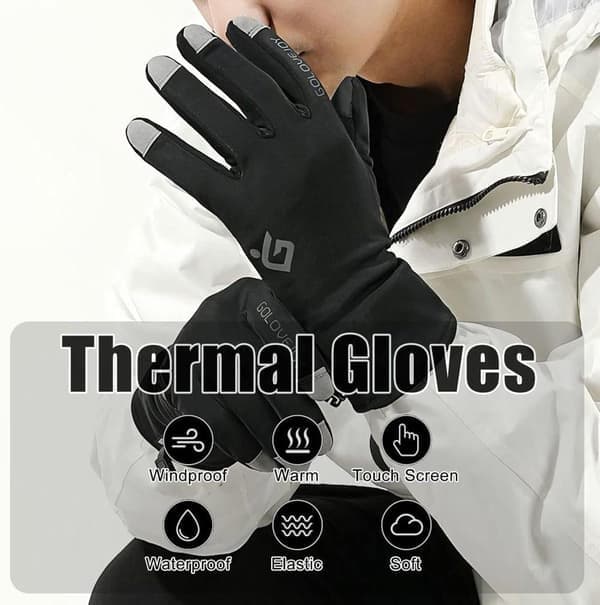 Mænd Vinter Touchscreen Handsker Anti-Slip Fleece Termiske Sportshandsker Sort X-Large