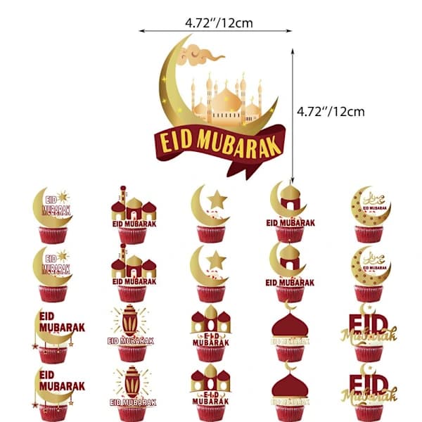EID MUBARAK Ramadan -juhlavaatetuskyltti-ilmapallot