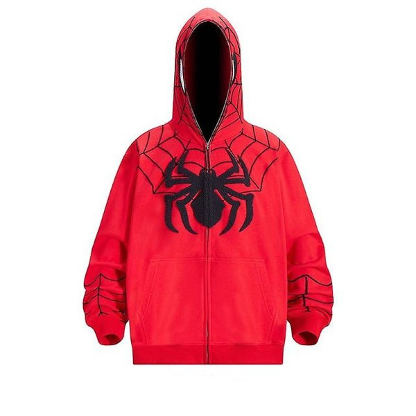 Spiderman huppari miehille Painettu hupputakki Streetwear CMK Punainen S