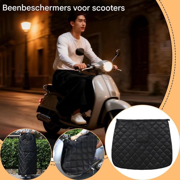Universal Scooter Benovertræk, Vindtæt Varm Isoleret Forklæde Til Motorcykler, El-Scootere Og Vinterpendling, Sort