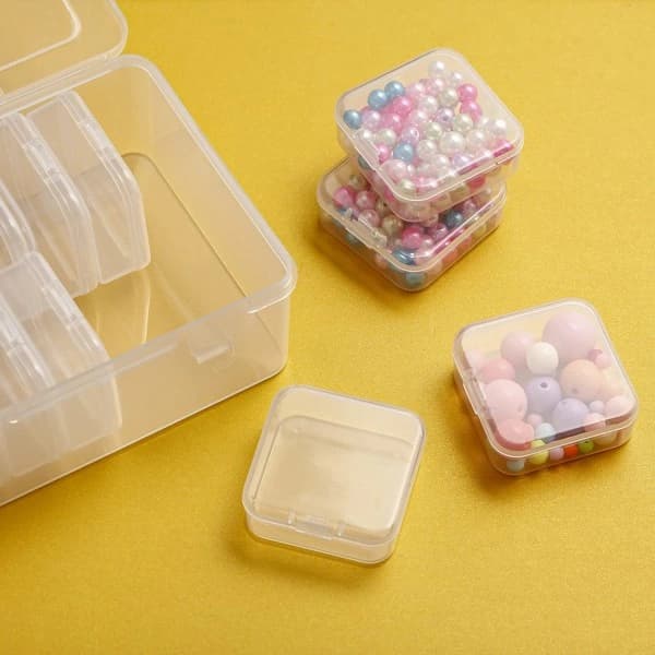 Liten organizer, plastoppbevaringsboks Mini klar perleoppbevaring