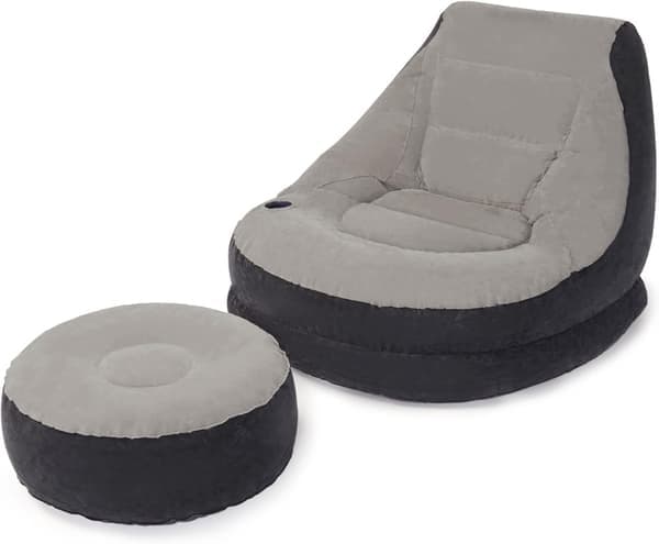 Patentert sammenleggbar sofa med luftpumpe (svart og grå)