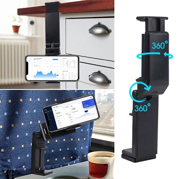 Telefonholder til fly, clip-on beslag
