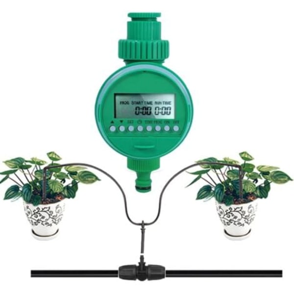 Vanningstimer, automatisk hagevanning, vanntett LCD-skjerm vanningskontroller for planter, plen, hage, grønnsaksplanting/NC/