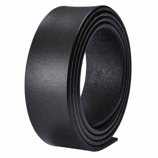 100% koskind Intet spænde 3,5 cm bredt bælte i ægte læder uden automatisk spændebælte Designerbælter Herre Høj kvalitet 3.5Black 110cm