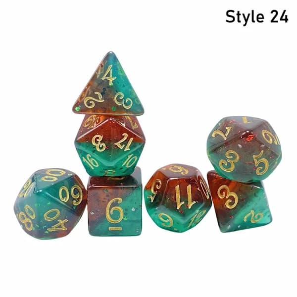 7 st/set DND-tärningar Polyedriska tärningar STIL 24 STIL 24 Stil 24