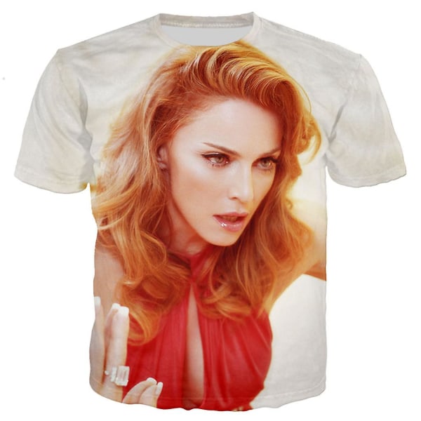 The Queen Of Pop Madonna 3d- printed T-shirt Herr Kvinnor Mode Casual Harajuku Style T-shirt Hip Hop Streetwear Oversized toppar White M