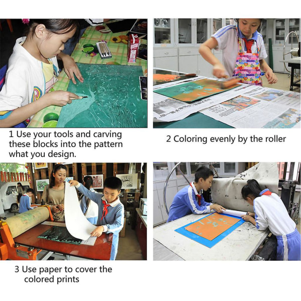 Lätt att tälja Konstnär Printmaking Art Tool Printmaking Carving Sheet Block A4