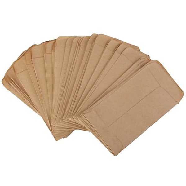 100 st Vintage Kraft Paper Seed Bag Pouch Förtjockad Seed Bag Kraft Paper Bag