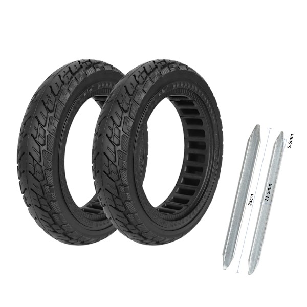 2-pack 10 tum 55/80-6.6 10*2.125 250*54 solida däck inkl. däckjärn kompatibla med elsparkcykel Ninebot F20F30 F40 Xiaomi Mi4 Navee V25 V30 V40 55/80-6.6