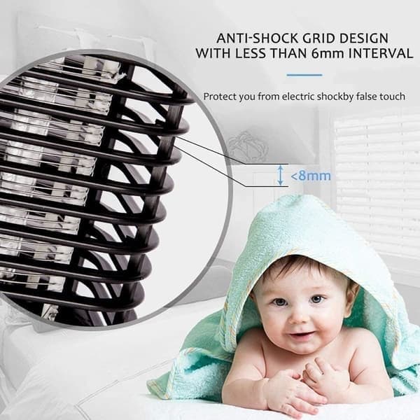 Electric Fly Bug Zapper Indoor, Electronic Fly Killer, Light Up and Kill Flying Insects, 3W