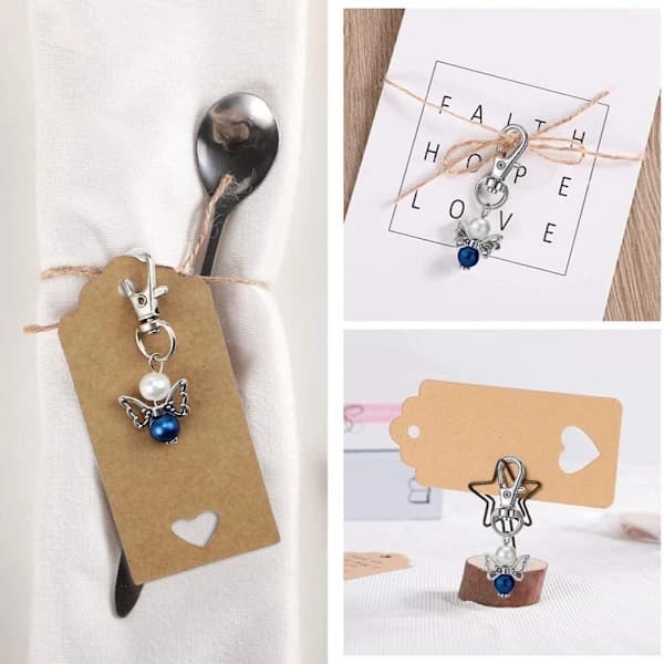 20 Sæt Engel Perle Vedhæng Nøglering Engel Dingle Charms