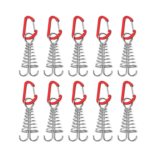 Bläckfiskdäckpinne 10-pack/set Rostfritt stål Tälttillbehör Bräda Pinne Spiral Vit