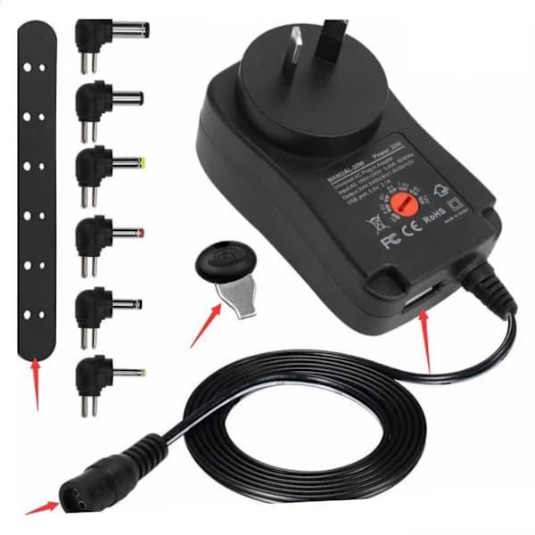 Multi Voltage AC/DC Strømforsyning AU PLUG AU PLUG AU Stik