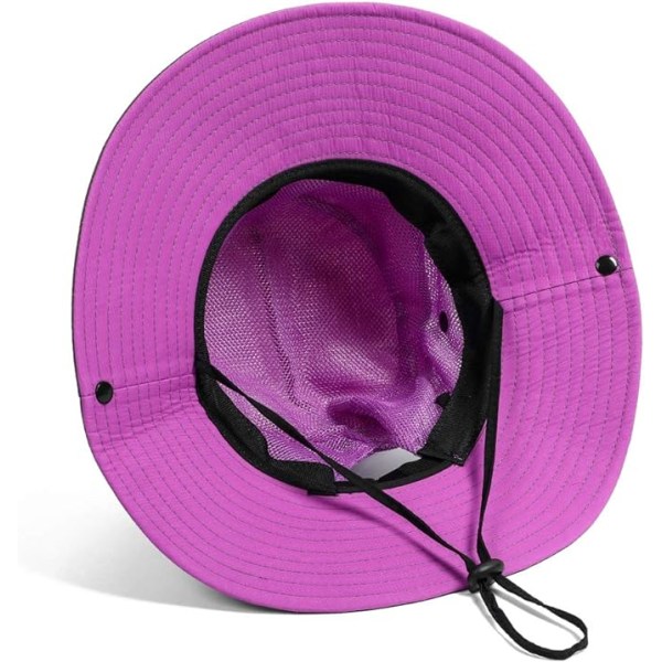 Solhatt för damer med bred brättad cap för utomhusfiskehatt UV-skydd Purple