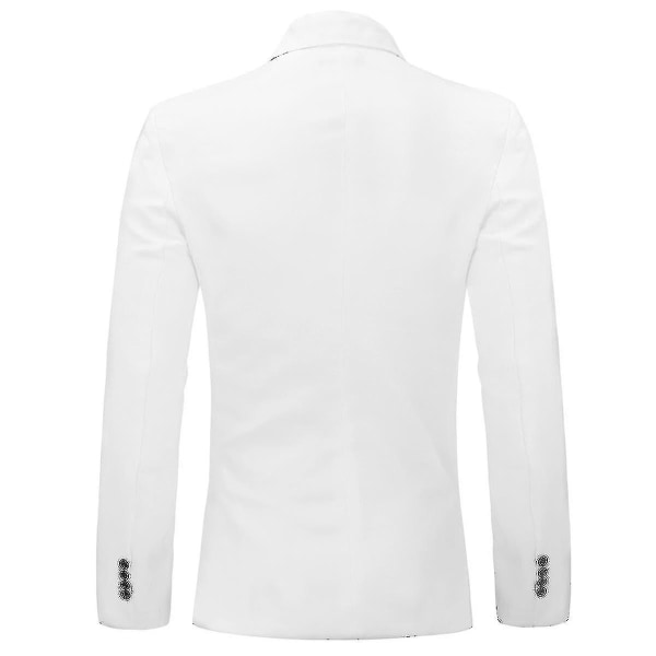 Kostymjacka för män Fit Business Casual Blazer V hög kvalitet M White