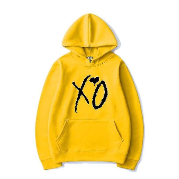 The Weeknd Printed huvtröjor Xo Mode Print Huvtröja Herr Kvinnor Harajuku Hip Hop Pullover Hoodie Toppar XL Yellow 1