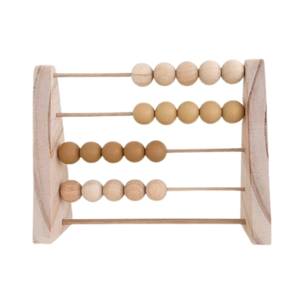 Baby Abacus Perler Pædagogisk Miljøvenligt Træ Minimalistisk Design Børn Abacus Boligindretning Lys Kaffe_ NN
