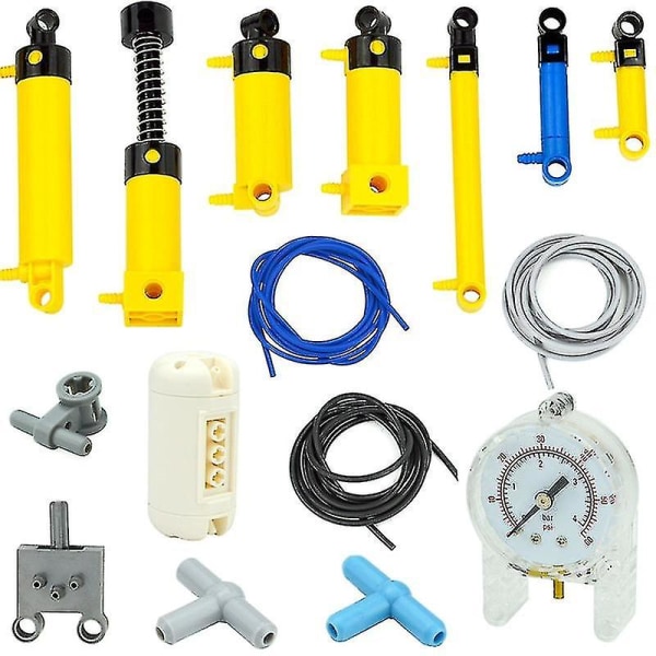 Moc Technical Parts Pneumatisk luftpump Bricks Small (6l) V2 med förstärkt cylinder 19476 19482 19475 Kompatibla 8800 block 99021