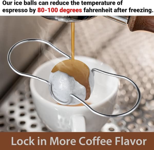 Rask iskaffebrygger - Gjenbrukbare kjølekuler for espresso - 2-delt sett i rustfritt stål