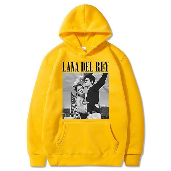 90-talssångerska Lana Del Rey Ldr Sailing Graphics Luvtröjor Unisex Harajuku Men Vintage Långärmad Oversized Sweatshirt Streetwear 2XL yellow