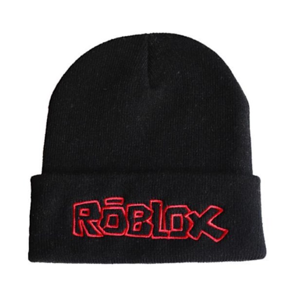 Roblox Hue Strikket Hue med Kvast, Hue til Børn Black Svart