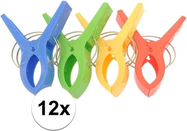 Stora plastbadlakan klämmor 4 stycken 12 cm